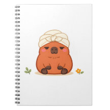 Süße Capybara-Spa-Day-Tuch-Turban-Notizbuch
