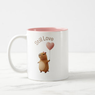 Süße Capybara-Still-Love-Valentinstag-Kaffeetasse Zweifarbige Tasse