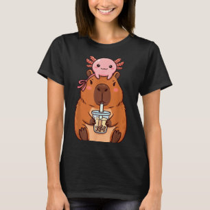 Süße Capybara trinkt Boba-Tee Kawaii Axolotl T-Shirt