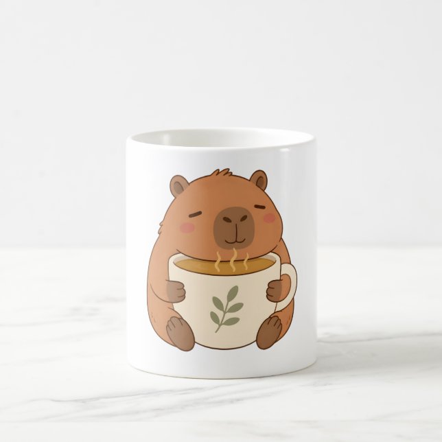 Süße Capybara umarmt Kaffeetasse Tasse (Mittel)