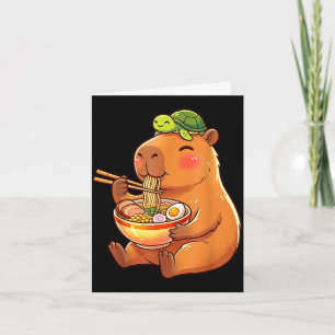Süße Capybara und Schildkröte Rucksack Ramen Kawai Karte