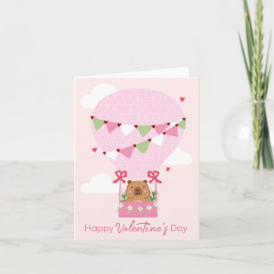 Süße Capybara Valentinstag-Grußkarte Karte