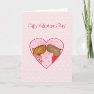 Süße Capybara Valentinstagskarte Karte