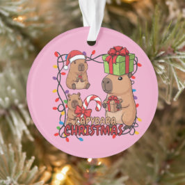 Süße Capybara-Weihnachtslichter Festliche Party Ro Ornament