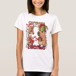Süße Capybara-Weihnachtslichter Festliche Party T-Shirt