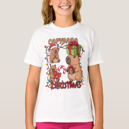 Süße Capybara-Weihnachtslichter Festliche Party T-Shirt