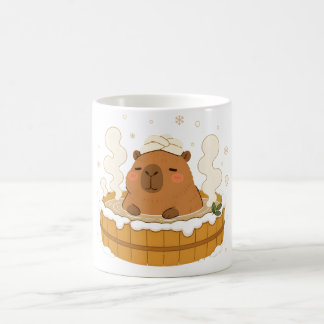 Süße Capybara-Winter-Onsen-Schneehot-Spring-Tasse Kaffeetasse