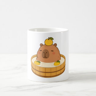 Süße Capybara-Yuzu-Bad-Onsen-Kawaii-Tasse Kaffeetasse