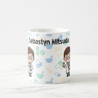 Süße Cartoon-Apotheker personalisierte Tasse | Ben