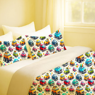 Süße Cartoon-Autos Bunte Kinder Kissenbezug für da