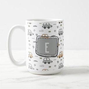 Süße Cartoon-Autos Personalisiertes Monogramm  Kaffeetasse