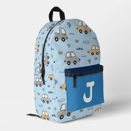 Süße Cartoon-Autos Personalisiertes Monogramm Kind Bedruckter Rucksack
