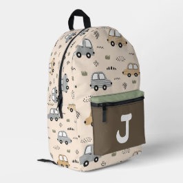 Süße Cartoon-Autos Personalisiertes Monogramm Kind Bedruckter Rucksack