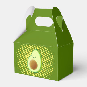 Süße Cartoon-Avocado auf gelbem Wirbel  Geschenkschachtel