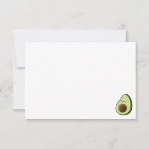 Süße Cartoon-Avocado benutzerdefinierte Leerkarten Mitteilungskarte