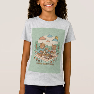 Süße Cartoon-Bären Picknick – Lustige Tierillustra T-Shirt