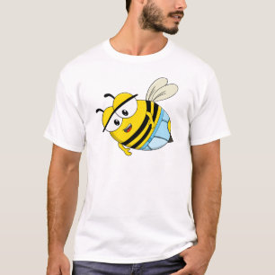 Süße Cartoon-Biene mit blauen Unterwäsche T-Shirt