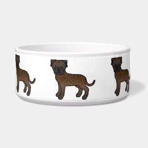 Süße Cartoon-Bullmastiff-Hunde mit Tigerstreifen Napf