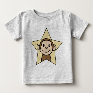Süße Cartoon-Clip-Art-Affe mit Grinsen-Lächeln-Ste Baby T-shirt