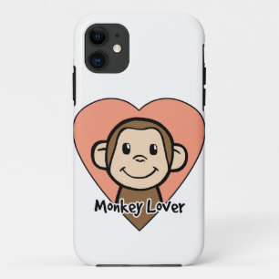Süße Cartoon-Cliparts lächelnder Affe Liebe im Her Case-Mate iPhone Hülle