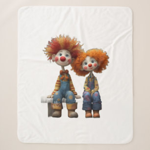 Süße Cartoon-Clowns-Fleece-Babydecke Sherpadecke