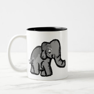 Süße Cartoon-Elefanten-Kaffeetasse für Kinder  Zweifarbige Tasse