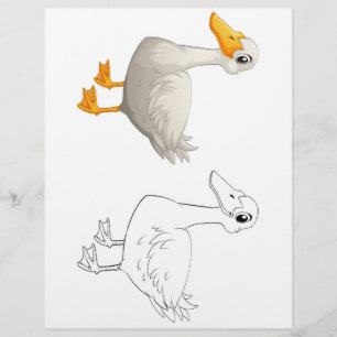 Süße Cartoon-Ente zum Ausmalen Flyer
