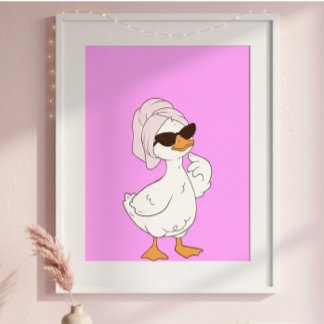 Süße Cartoon-Enten-Wandkunst | Adorable Ente Poster