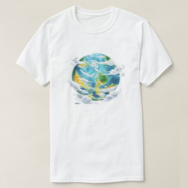Süße Cartoon-Erde Öko-freundlich T-Shirt (Design vorne)