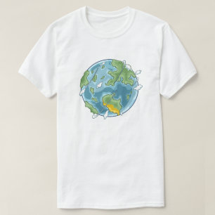 Süße Cartoon-Erde Öko-freundliche Illustration T-Shirt