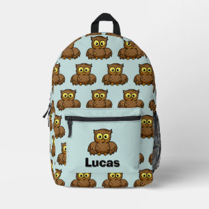 Süße Cartoon-Eule mit individuellem Namen Bedruckter Rucksack