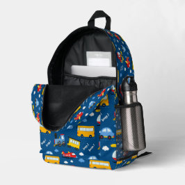 Süße Cartoon-Fahrzeuge Muster  Bedruckter Rucksack