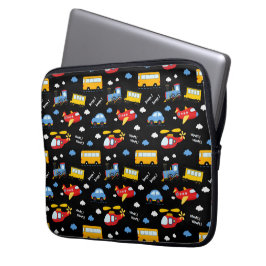 Süße Cartoon-Fahrzeuge Muster  Laptopschutzhülle