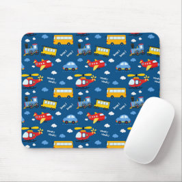 Süße Cartoon-Fahrzeuge Muster  Mousepad