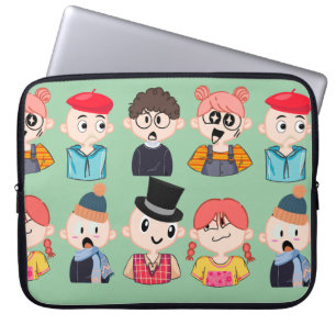 Süße Cartoon-Figuren Laptop-Hülle, Skurril Laptopschutzhülle