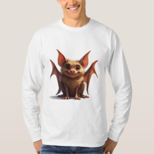 Süße Cartoon-Fledermaus mit orangen Flügeln und Lä T-Shirt