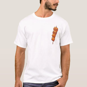 Süße Cartoon-Frittierte-Food-Spieß mit glücklichem T-Shirt