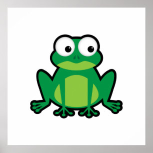 Süße Cartoon-Frosch Poster