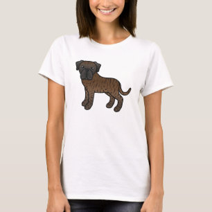 Süße Cartoon-Gestreifte Altenglische Mastiff-Hund T-Shirt