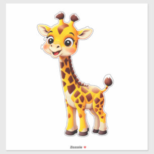Süße Cartoon-Giraffe Aufkleber