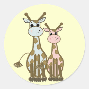 Süße Cartoon-Giraffen Runder Aufkleber