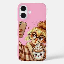 Süße Cartoon-Girl-Mädchen-Selfie-Handyhülle iPhone 16 Hülle