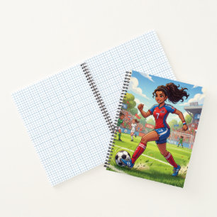 Süße Cartoon-Girl spielt Fußball Notizbuch