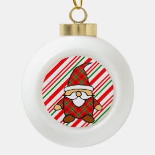 Süße Cartoon-Gnom-Zuckerstangen-Zeichnung Keramik Kugel-Ornament
