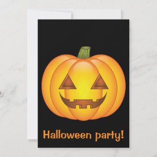 Süße Cartoon-Halloween-Kürbis-Halloween-Party Einladung
