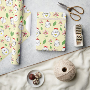 Süße Cartoon-Hühner-Illustration Geschenkpapier