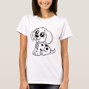 Süße Cartoon-Hund Frauen T-Shirt