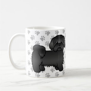 Süße Cartoon-Hund-Illustration eines schwarzen Shi Kaffeetasse