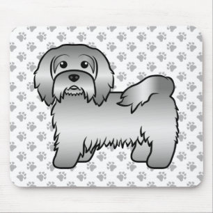 Süße Cartoon-Hund-Illustration eines silbernen Hav Mousepad