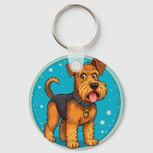 Süße Cartoon-Hund-Illustration Schlüsselanhänger